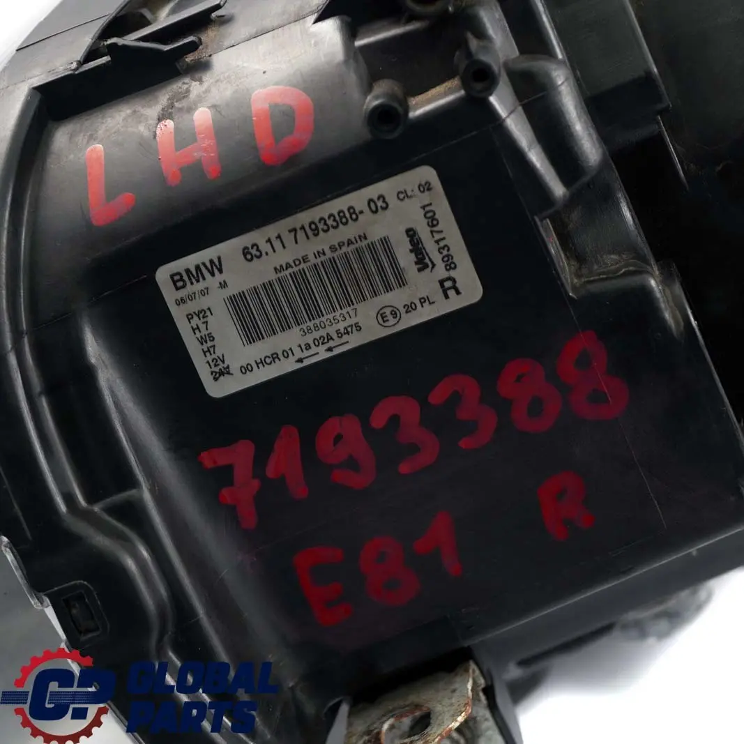 Lampa przednia przód prawa do BMW E81 E87 LCI o numerze 7193388 BMW E81 E87 LCI Lampa przednia przód prawa - SKU lhd-7193388 - Numer Części 7193388