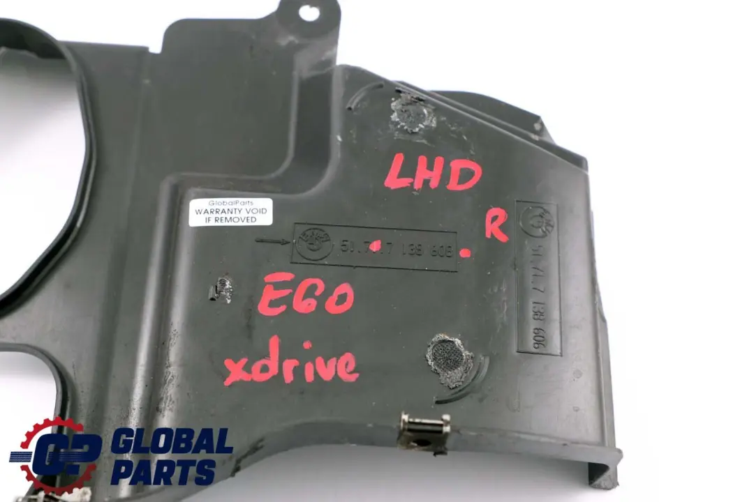 BMW 5 er E60 E61 xDrive Abdeckung Lenkgetriebe Unten Rechts 7138608 - SKU lhd-7203992 - Teilenummer 7130332