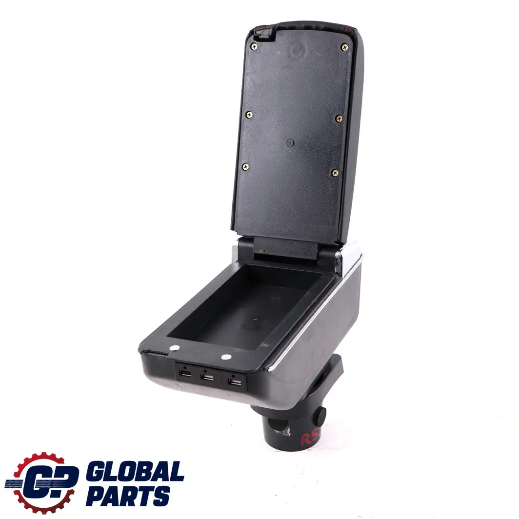 Mini Cooper One R50 R52 R53 Centre Console Arm Rest Armrest USB Black Leather - SKU Mini R50 Armrest - Part number Mini R50 Armrest