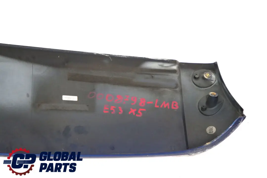 Upper Frame Rear Spoiler Le Mans Blau Metallic 381 Blue to BMW X5 Series E53 with Part number 0010495 BMW X5 Series E53 Upper Frame Rear Spoiler Le Mans Blau Metallic 381 Blue - SKU P0008798-LMB - Part number 0010495