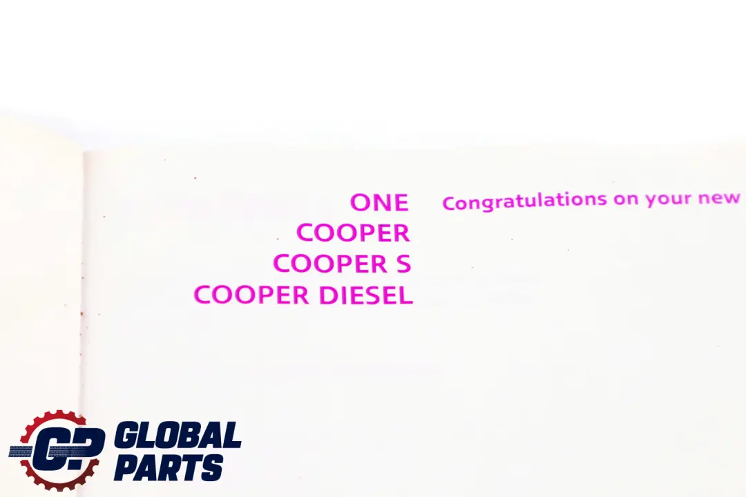 Owner's Handbook Book Without Navigation to BMW Mini Cooper One R56 with Part number 0013283 BMW Mini Cooper One R56 Owner's Handbook Book Without Navigation - SKU P0013283 - Part number 0013283