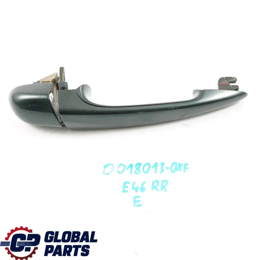 Outside Door Handle Rear Right O/S Oxfordgruen Oxford Green to BMW 3 E46 with Part number 0018013 BMW 3 E46 Outside Door Handle Rear Right O/S Oxfordgruen Oxford Green - SKU P0018013-OXF - Part number 0018013