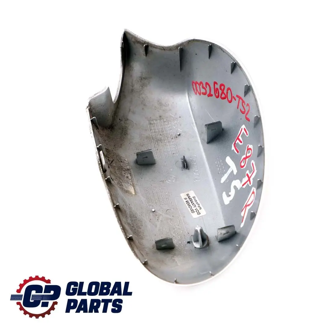 Right O/S Cover Cap Casing Wing Mirror Titansilber Silver P to BMW E87 with Part number 0032680 BMW E87 Right O/S Cover Cap Casing Wing Mirror Titansilber Silver P - SKU P0032680-TS2 - Part number 0032680