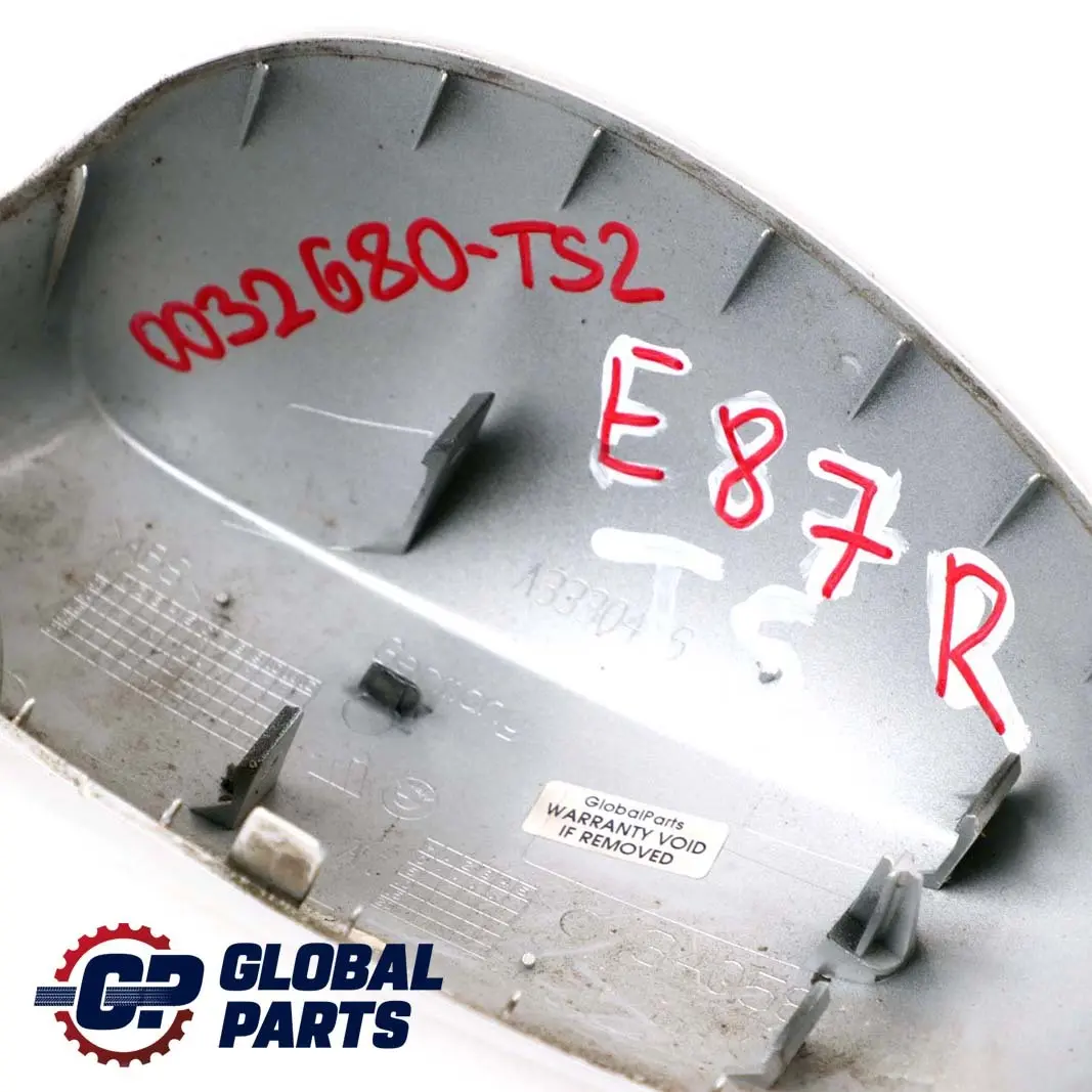 BMW E87 Right O/S Cover Cap Casing Wing Mirror Titansilber Silver P - SKU P0032680-TS2 - Part number 0032680