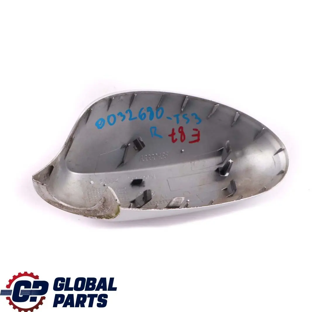 Right O/S Cover Cap Casing Wing Mirror Titansilber Silver to BMW 1 Series 3 E87 with Part number 0032680 BMW 1 Series 3 E87 Right O/S Cover Cap Casing Wing Mirror Titansilber Silver - SKU P0032680-TS3 - Part number 0032680