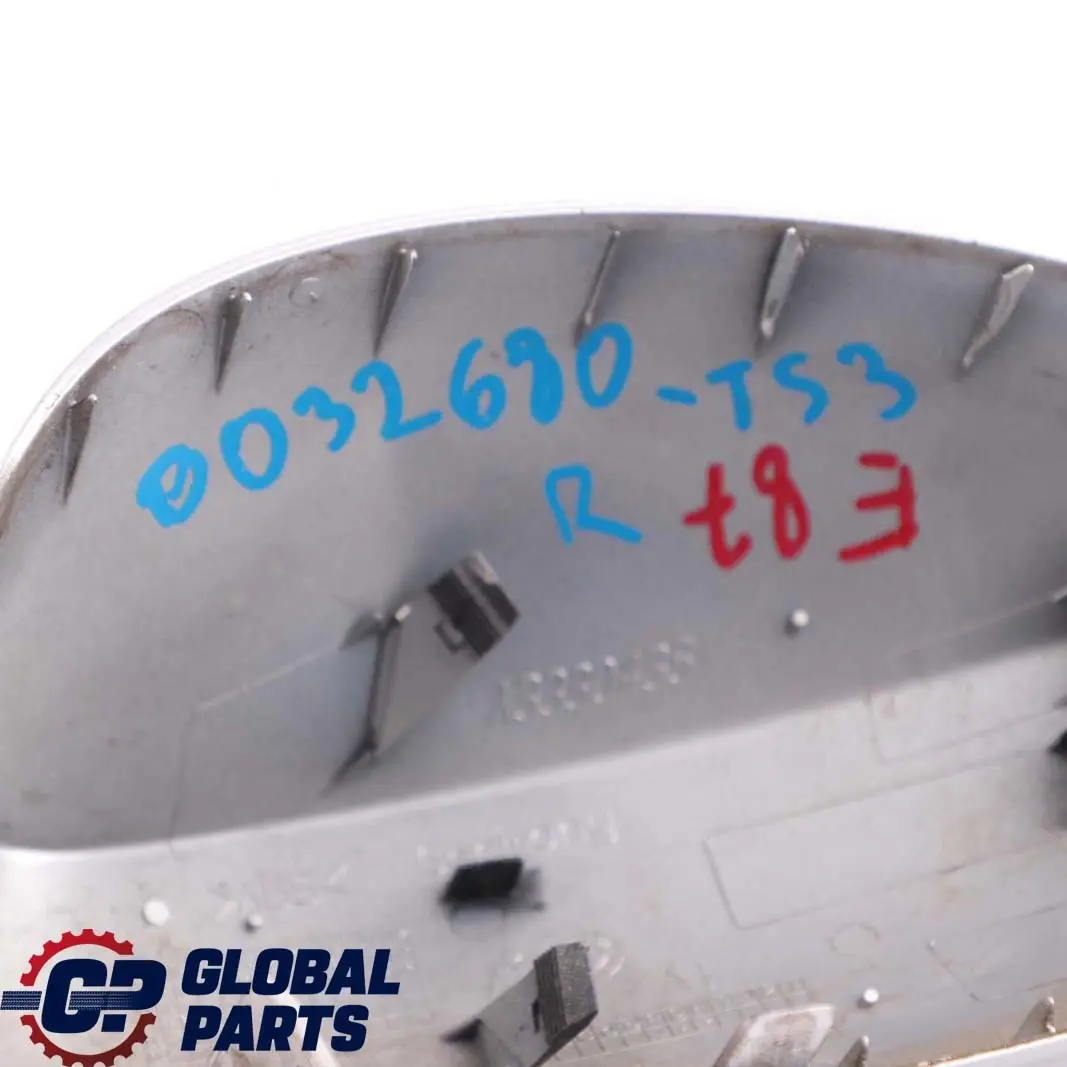 Right O/S Cover Cap Casing Wing Mirror Titansilber Silver to BMW 1 Series 3 E87 with Part number 0032680 BMW 1 Series 3 E87 Right O/S Cover Cap Casing Wing Mirror Titansilber Silver - SKU P0032680-TS3 - Part number 0032680