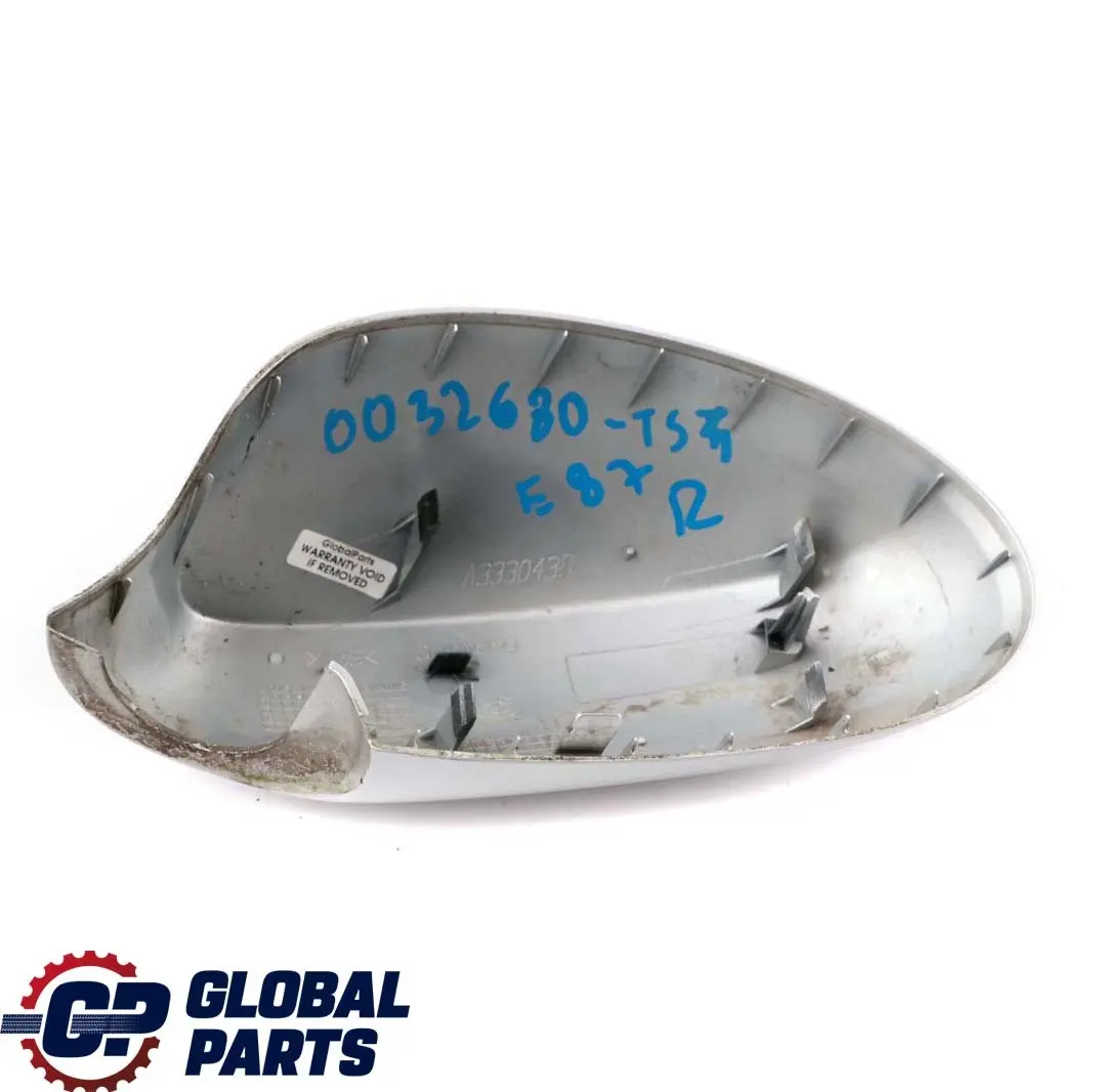 Derecha O / S Tapa Carcasa Espejo Wing Titansilber Plata para BMW E87 con número de pieza 0032680 BMW E87 Derecha O / S Tapa Carcasa Espejo Wing Titansilber Plata - SKU P0032680-TS4 - Número de pieza 0032680