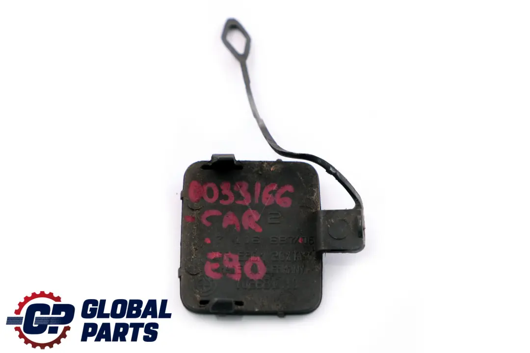 BMW 3 Series E90 E91 Front Bumper Flap Towing Eye Carbonschwarz Black 7116687 - SKU P0033166-CAR - Part number 0033166