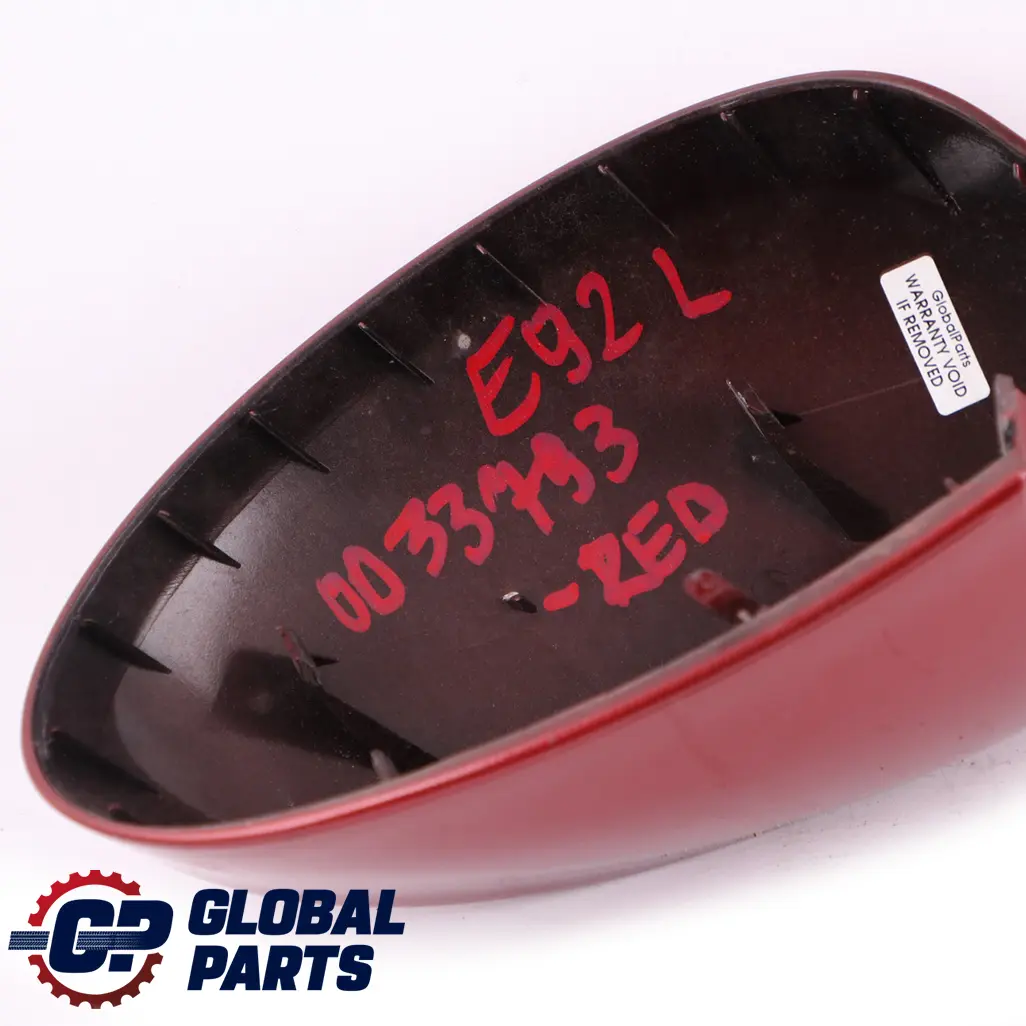 Tapa Izquierda Carcasa Espejo Retrovisor Rojo para BMW E92 E93 con número de pieza 0033793 BMW E92 E93 Tapa Izquierda Carcasa Espejo Retrovisor Rojo - SKU P0033793-RED - Número de pieza 0033793
