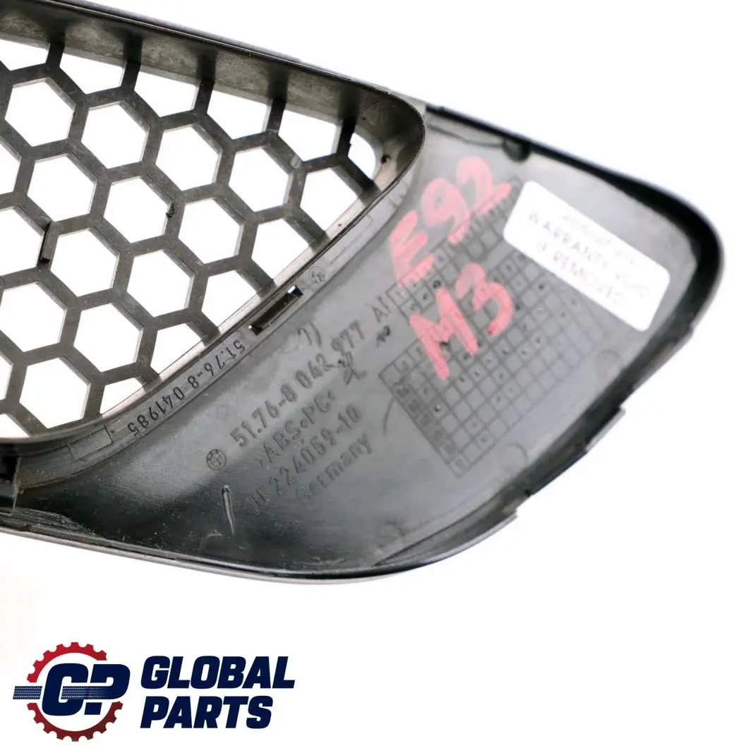 Vorne Links Rahmen Ziergitter Jerezschwarz A73 8042977 für BMW 3 er E90 E92 E93 M3 mit Teilenummer 0036359 BMW 3 er E90 E92 E93 M3 Vorne Links Rahmen Ziergitter Jerezschwarz A73 8042977 - SKU P0036359-JEREZ - Teilenummer 0036359