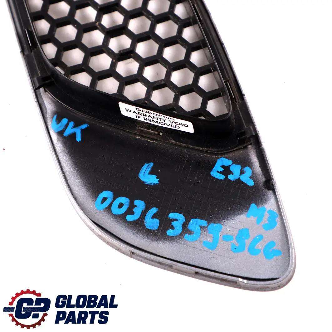 BMW 3 er E90 E92 E93 M3 Vorne Links Rahmen Ziergitter Spacegrau A52 8042977 - SKU P0036359-SCG - Teilenummer 0036359