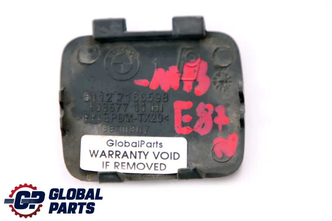 BMW E81 E87 LCI Klappe Abschleppöse Hintenstoßstange Monacoblau 7166598 - SKU P0036377-MB - Teilenummer 0036377
