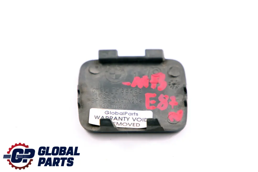 BMW E81 E87 LCI Paraurti posteriore Towing Eye Monacoblau Blue 7166598 - SKU P0036377-MB - Numero di parte 0036377