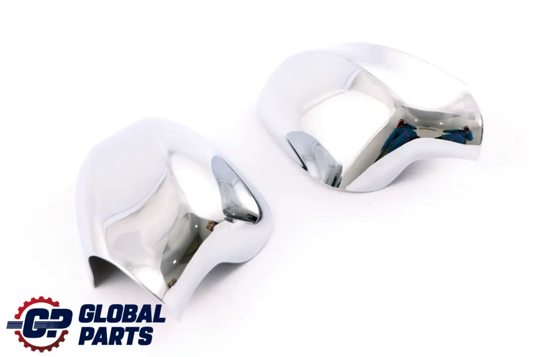 BMW 3 Series E90 E91 LCI Left Right Cover Set N/O/S Casing Wing Mirror Chrome - SKU P0036828-SET - Part number 0036828