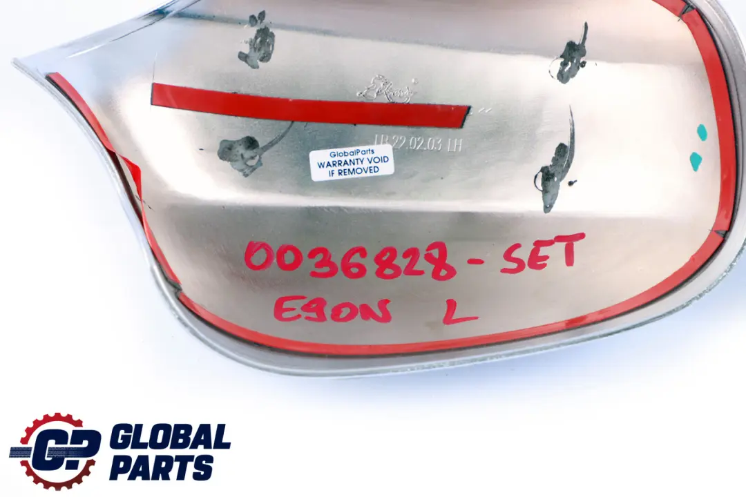 BMW 3 Series E90 E91 LCI Left Right Cover Set N/O/S Casing Wing Mirror Chrome - SKU P0036828-SET - Part number 0036828