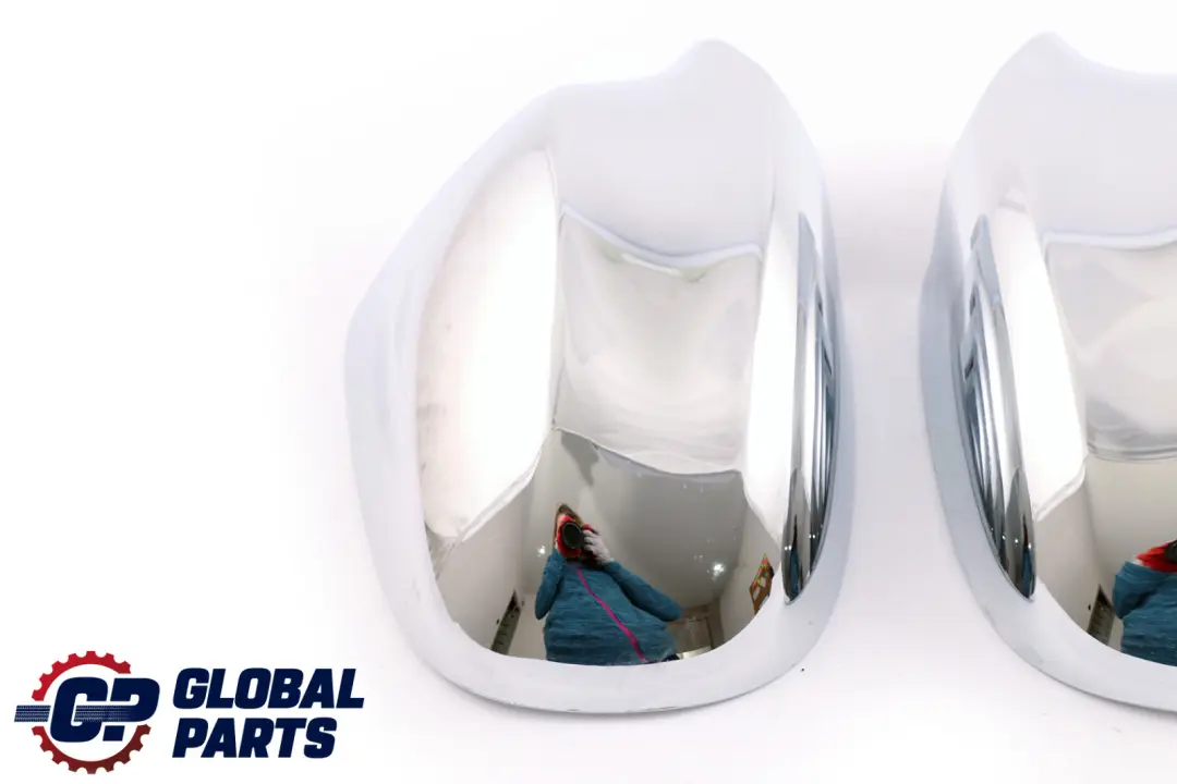 BMW 3 Series E90 E91 LCI Left Right Cover Set N/O/S Casing Wing Mirror Chrome - SKU P0036828-SET - Part number 0036828