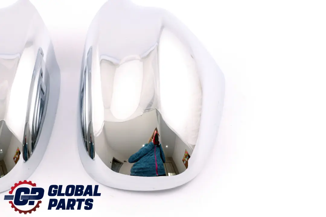 BMW 3 Series E90 E91 LCI Left Right Cover Set N/O/S Casing Wing Mirror Chrome - SKU P0036828-SET - Part number 0036828