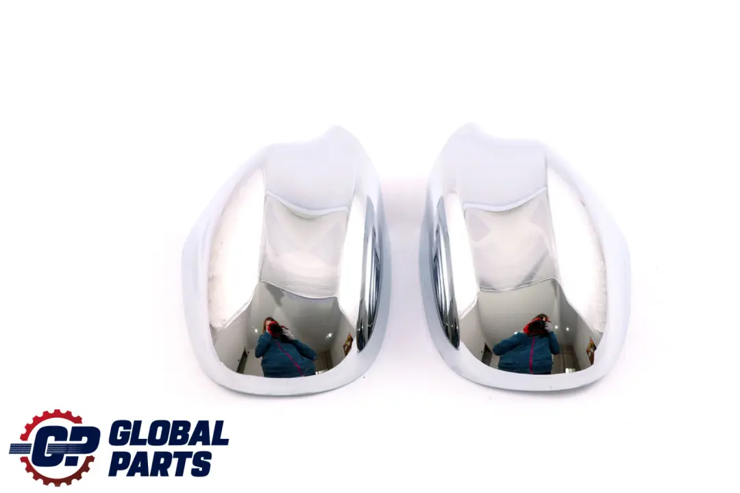 BMW 3 Series E90 E91 LCI Left Right Cover Set N/O/S Casing Wing Mirror Chrome - SKU P0036828-SET - Part number 0036828