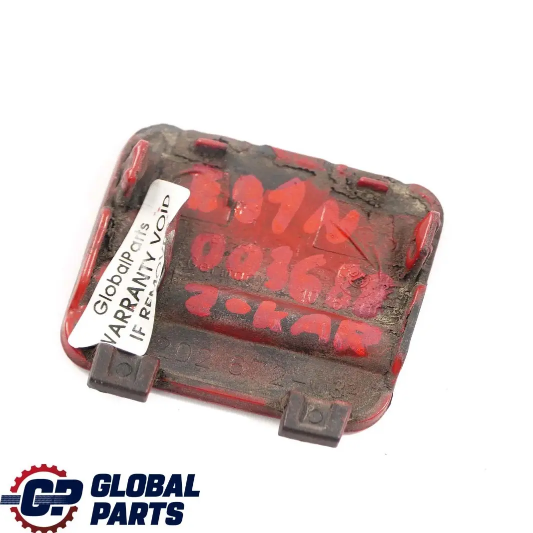 Flap Towing Eye Rear Bumper Karmesinrot Crimson Red A61 to BMW 3 E91 LCI with Part number 7202672 BMW 3 E91 LCI Flap Towing Eye Rear Bumper Karmesinrot Crimson Red A61 - SKU P0036882-KAR - Part number 7202672