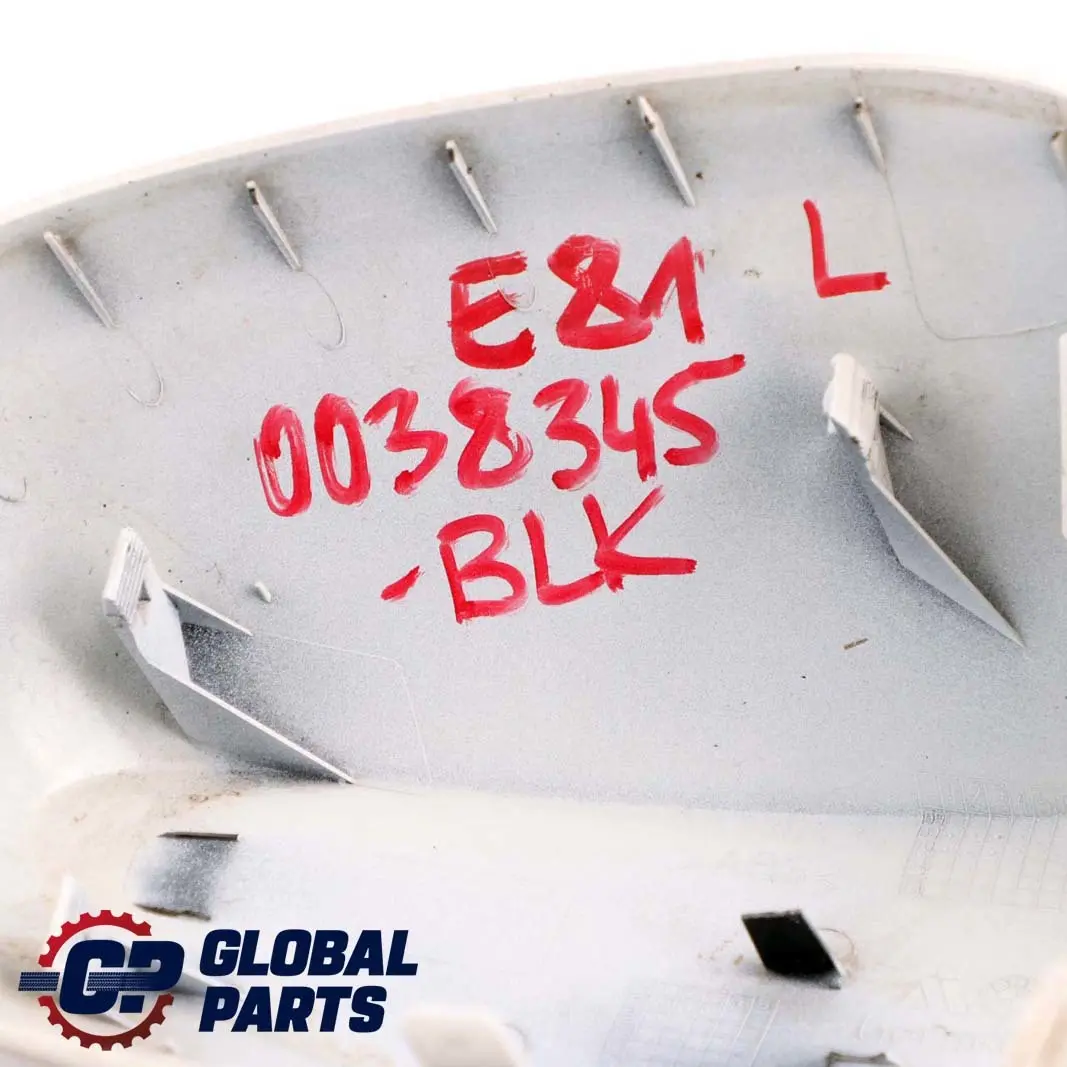 Left N/S Cover Casing Wing Mirror Black to BMW 1 Series E81 E82 E87 LCI E88 with Part number 0038345 BMW 1 Series E81 E82 E87 LCI E88 Left N/S Cover Casing Wing Mirror Black - SKU P0038345-BLK - Part number 0038345