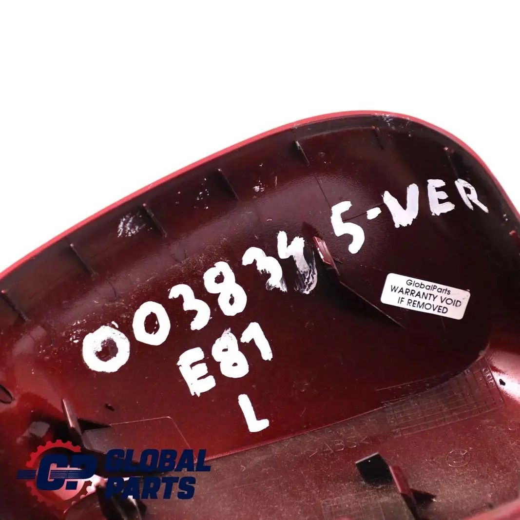 Capuchon A Gauche Vermilionrot Metallique - A82 Rouge pour BMW E81 E82 E87 LCI à propos du numéro de pièce 0038345 BMW E81 E82 E87 LCI Capuchon A Gauche Vermilionrot Metallique - A82 Rouge - SKU P0038345-VER - Numéro de pièce 0038345