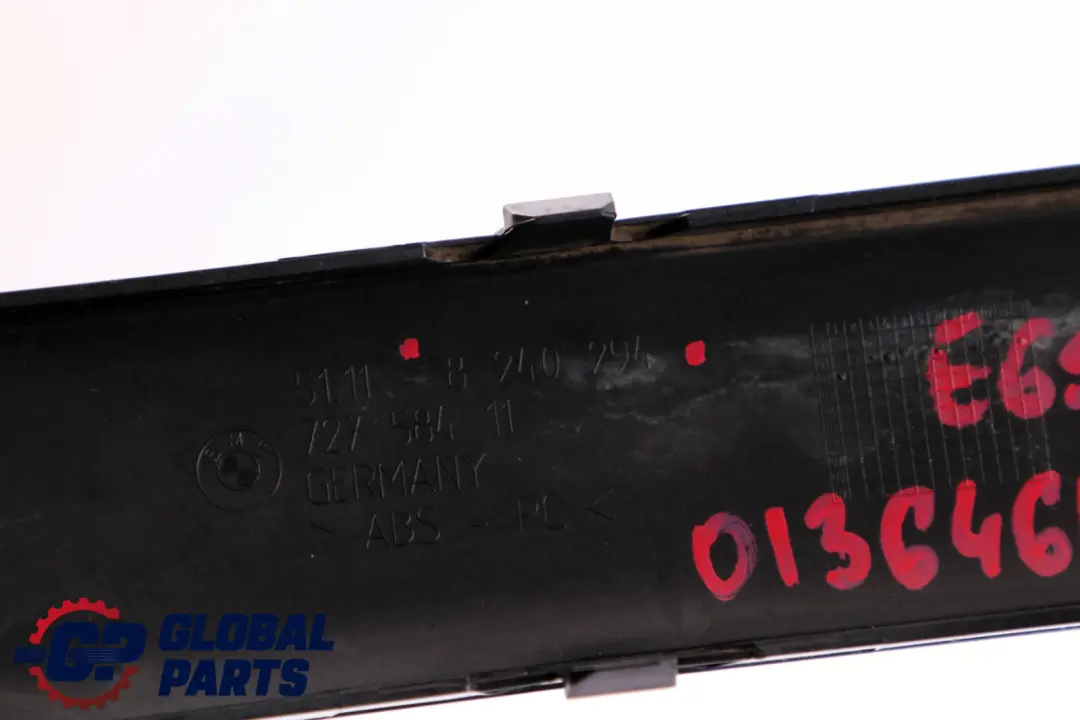 Bumper Guard Strip Front Right O/S Black Sapphire Metallic to BMW 5 Series E65 E66 with Part number 0136461 BMW 5 Series E65 E66 Bumper Guard Strip Front Right O/S Black Sapphire Metallic - SKU P0136461-BS - Part number 0136461