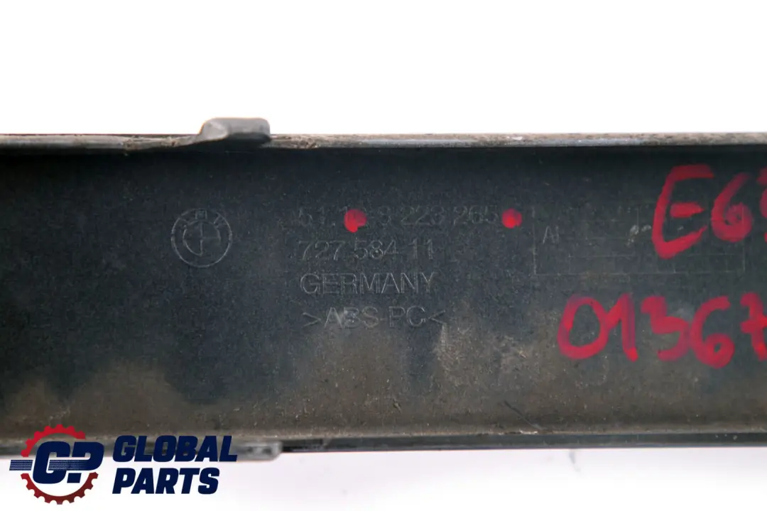 BMW 7 Series E65 E66 Bumper Guard Strip Rear Left N/S Sterlinggrau Metallic 472 - SKU P0136751-STG - Part number 0136751