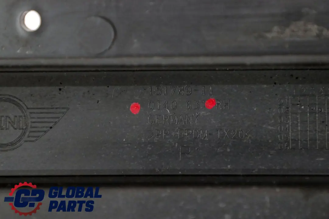 Right O/S Side Sill Trim Panel to BMW Mini Cooper R50 R53 JCW with Part number 0140631 BMW Mini Cooper R50 R53 JCW Right O/S Side Sill Trim Panel - SKU P0140631 - Part number 0140631
