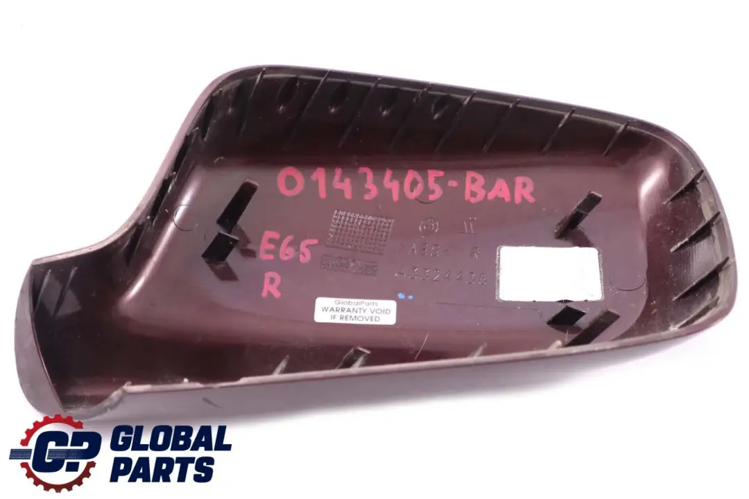 Cap Right O/S Wing Mirror Barberarot Barbera Red to BMW 3 7 Series E46 E65 Cover with Part number 0143405 BMW 3 7 Series E46 E65 Cover Cap Right O/S Wing Mirror Barberarot Barbera Red - SKU P0143405-BAR - Part number 0143405