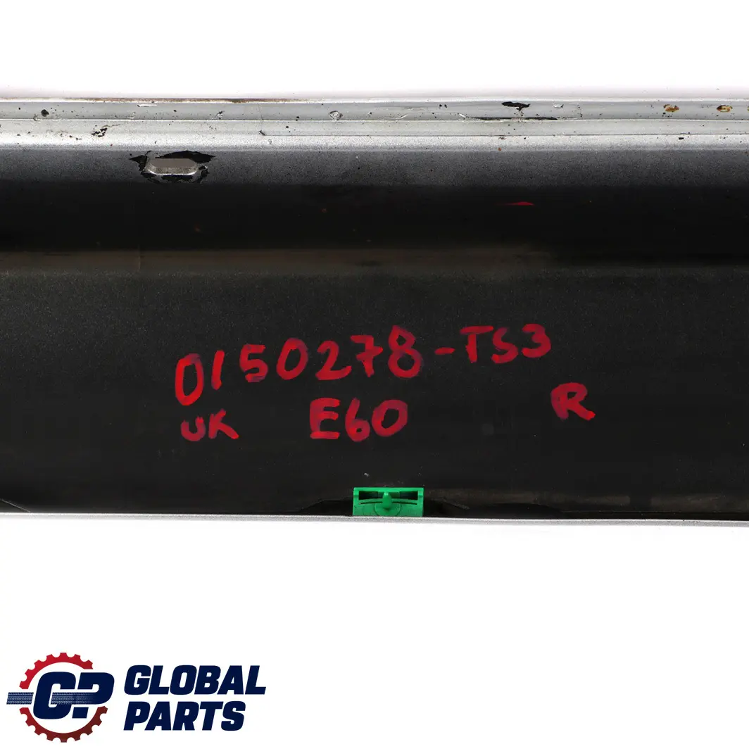 Door Sill Side Cover Skirt Right O/S Titansilber Silver 354 to BMW 5 E60 E61 with Part number 0150278 BMW 5 E60 E61 Door Sill Side Cover Skirt Right O/S Titansilber Silver 354 - SKU P0150278-TS3 - Part number 0150278