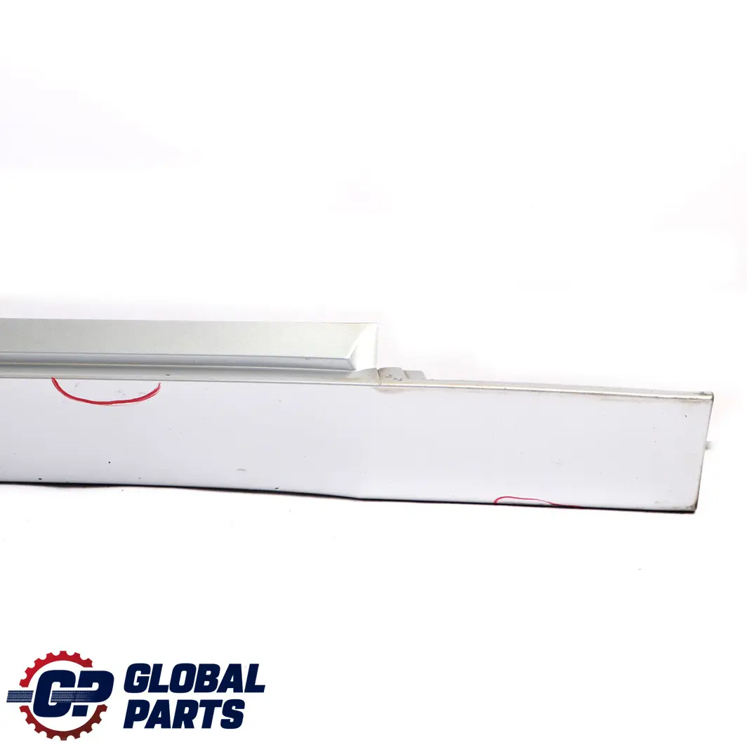 Door Sill Side Cover Skirt Right O/S Titansilber Silver 354 to BMW 5 E60 E61 with Part number 0150278 BMW 5 E60 E61 Door Sill Side Cover Skirt Right O/S Titansilber Silver 354 - SKU P0150278-TS3 - Part number 0150278