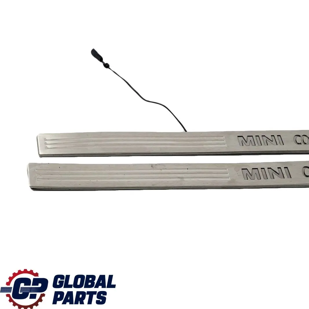 Left Right Illuminated Door Sill Strip Entrance Set to Mini Cooper S R53 R56 with Part number 0302687 0302688 Mini Cooper S R53 R56 Left Right Illuminated Door Sill Strip Entrance Set - SKU P0302687 - Part number 0302687 0302688