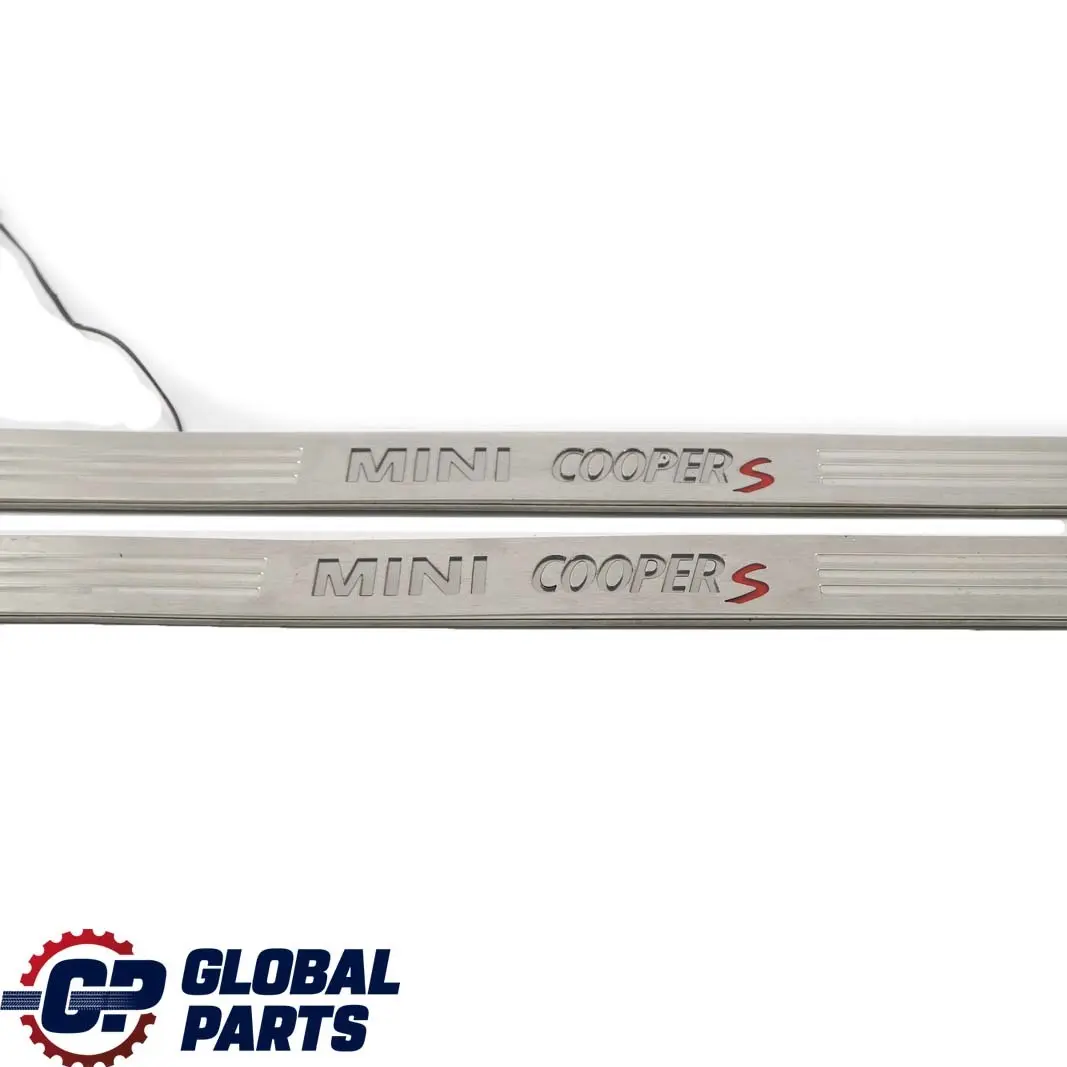 Left Right Illuminated Door Sill Strip Entrance Set to Mini Cooper S R53 R56 with Part number 0302687 0302688 Mini Cooper S R53 R56 Left Right Illuminated Door Sill Strip Entrance Set - SKU P0302687 - Part number 0302687 0302688