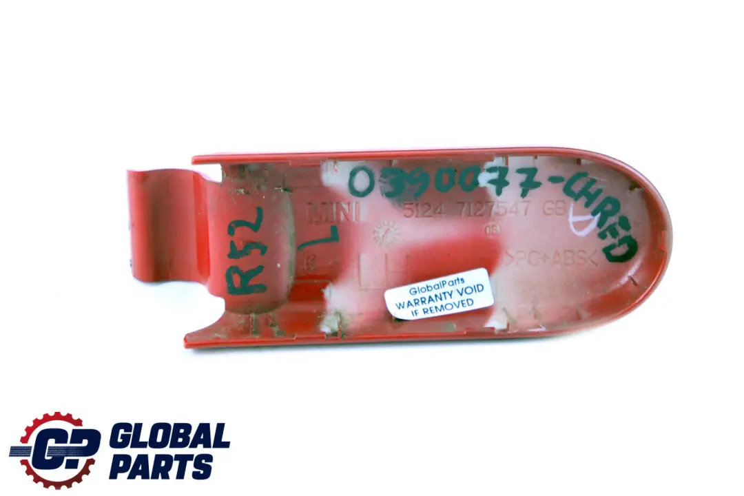 Coperchio del bagagliaio Cerniera sinistra N/S Chili Red per MINI Cooper R52 Cabrio con numero di parte 0390077 MINI Cooper R52 Cabrio Coperchio del bagagliaio Cerniera sinistra N/S Chili Red - SKU P0390077-CHRED - Numero di parte 0390077
