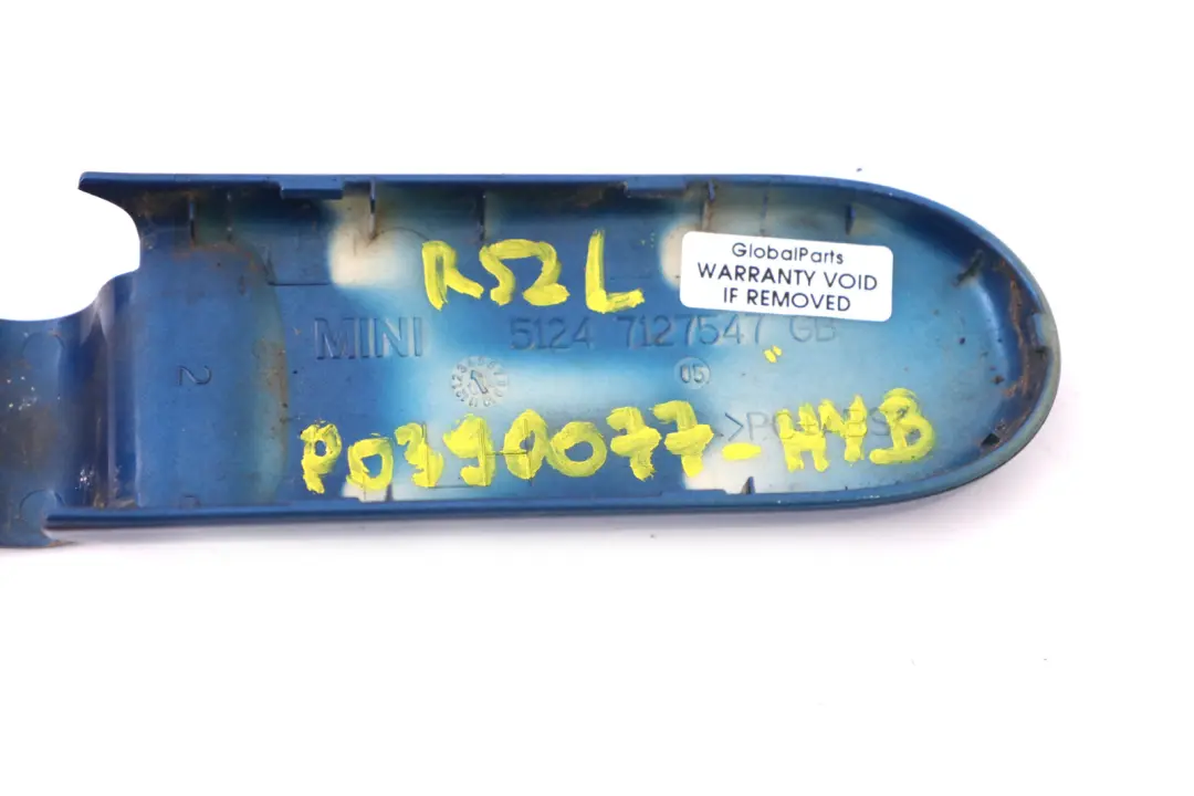 Tapa Maletero Bisagra Izquierda N/S Azul Hiper A28 para Mini Cooper R52 Cabrio con número de pieza 0390077 Mini Cooper R52 Cabrio Tapa Maletero Bisagra Izquierda N/S Azul Hiper A28 - SKU P0390077-HYB - Número de pieza 0390077