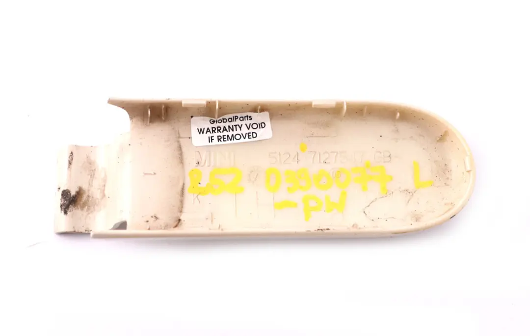 BMW Mini Cooper R52 Cabrio Trunk Lid Cover Hinge Left N/S Pepper White 850 - SKU P0390077-PW - Part number 0390077