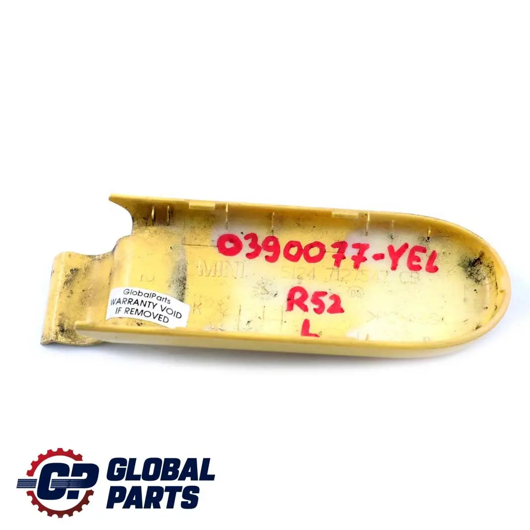 Tapa Maletero Bisagra Izquierda Liquid Yellow 902 para Mini Cooper One R52 Cabrio con número de pieza 0390077 Mini Cooper One R52 Cabrio Tapa Maletero Bisagra Izquierda Liquid Yellow 902 - SKU P0390077-YEL - Número de pieza 0390077