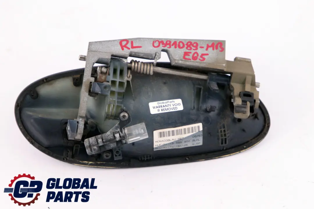 Complete Rear Left Grab Handle N/S Monacoblau Blue A35 to BMW 7 Series E65 E66 with Part number 0391089 BMW 7 Series E65 E66 Complete Rear Left Grab Handle N/S Monacoblau Blue A35 - SKU P0391089-MB - Part number 0391089