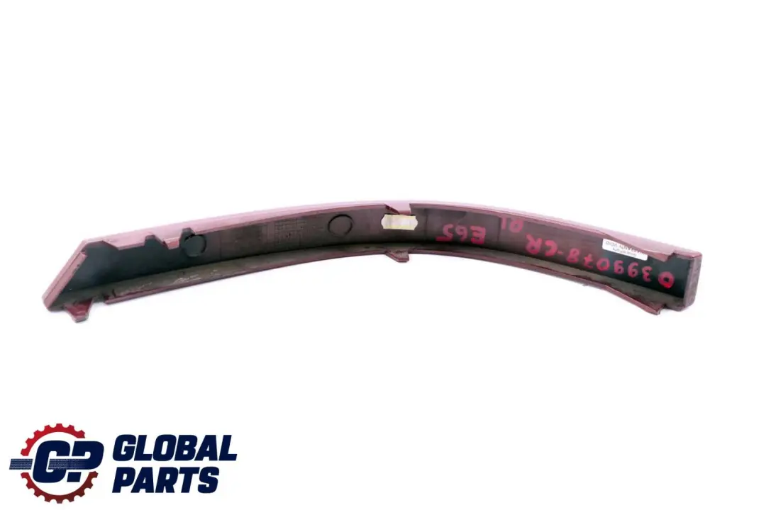 Bumper Guard Strip Rear Left N/S Chiarettorot Red Metallic to BMW 7 Series E65 E66 with Part number 0399078 BMW 7 Series E65 E66 Bumper Guard Strip Rear Left N/S Chiarettorot Red Metallic - SKU P0399078-CR - Part number 0399078