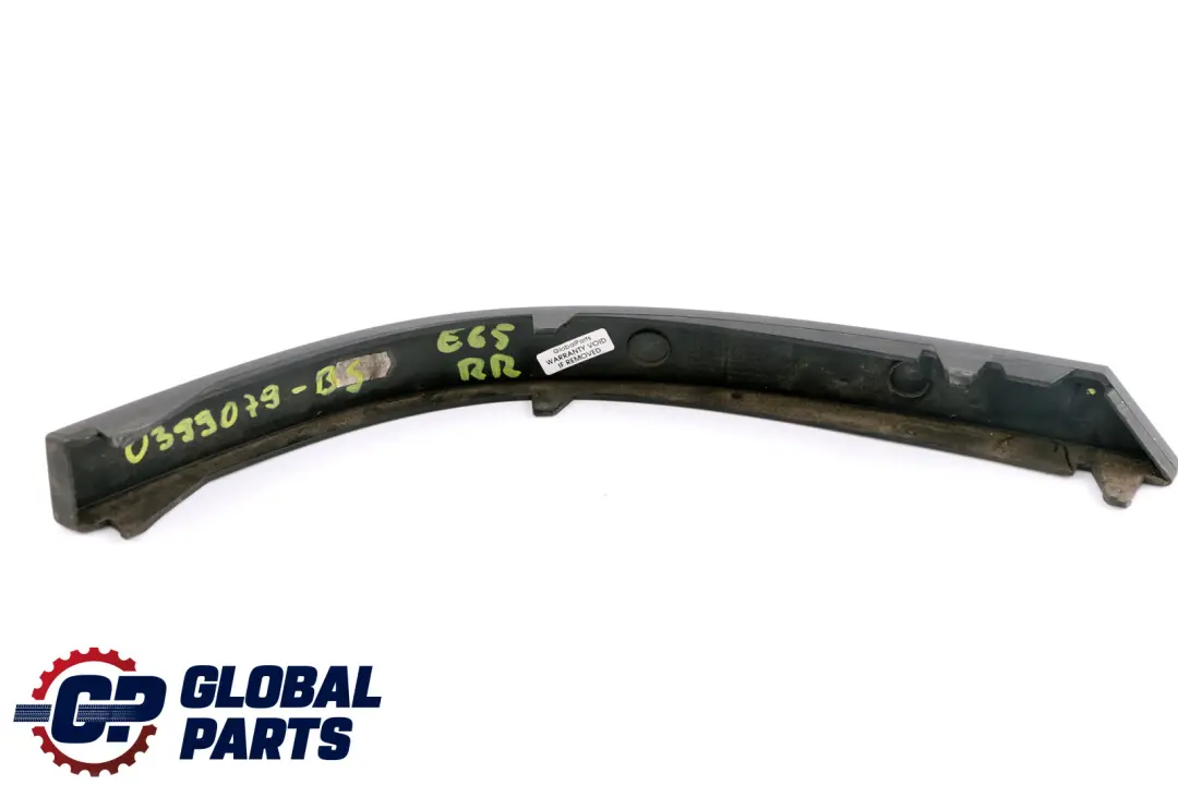 Bumper Guard Strip Rear Right O/S Black Sapphire Metallic to BMW 7 Series E65 E66 with Part number 0399079 BMW 7 Series E65 E66 Bumper Guard Strip Rear Right O/S Black Sapphire Metallic - SKU P0399079-BS - Part number 0399079