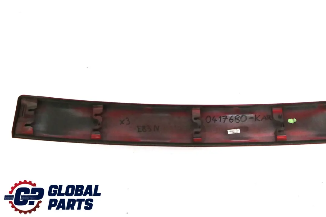 Trunk Boot Lid Tailgate Finisher Cover Karmesinrot Red to BMW X3 Series E83 LCI with Part number 3415976 BMW X3 Series E83 LCI Trunk Boot Lid Tailgate Finisher Cover Karmesinrot Red - SKU P0417680-KAR - Part number 3415976
