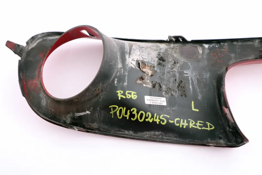 Front Bumper Trim Panel Left N/S to Mini Cooper S R55 R56 R57 with Part number 2751563 Mini Cooper S R55 R56 R57 Front Bumper Trim Panel Left N/S - SKU P0430245-CHRED - Part number 2751563