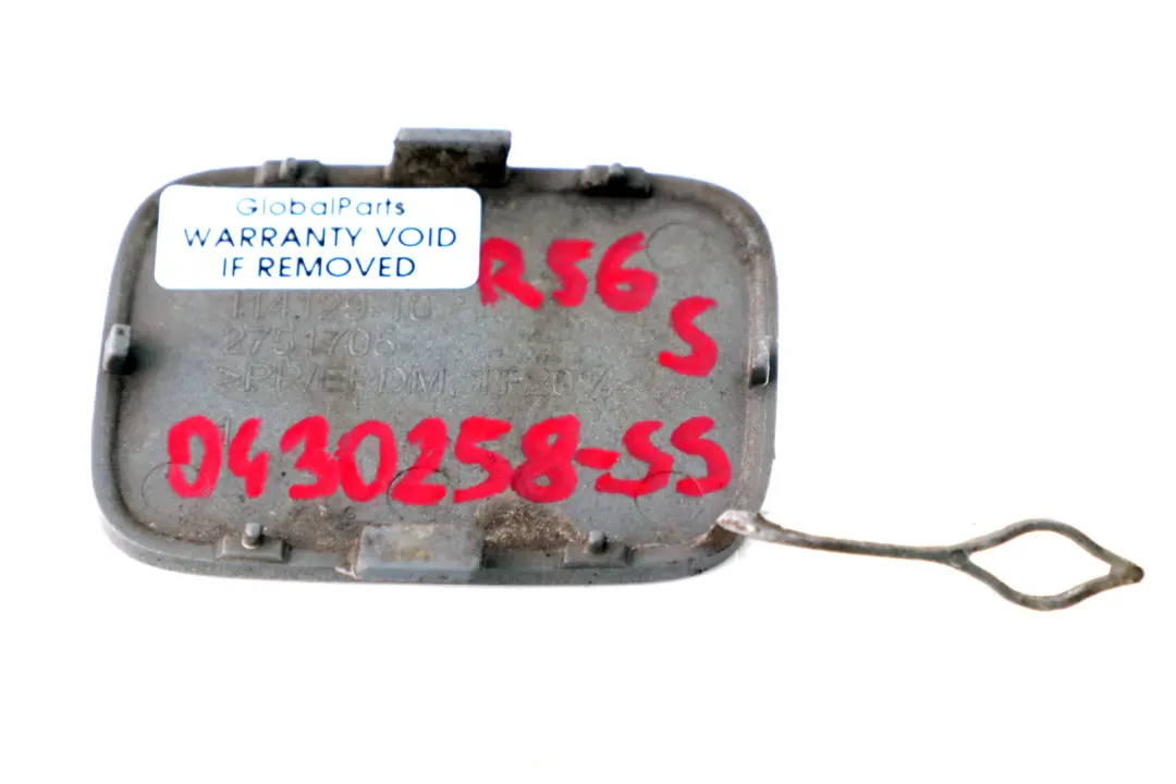 BMW Mini Cooper S R56 Cover Flap Towing Eye Rear Bumper Sparkling Silver A60 - SKU P0430258-SS - Part number 0430258