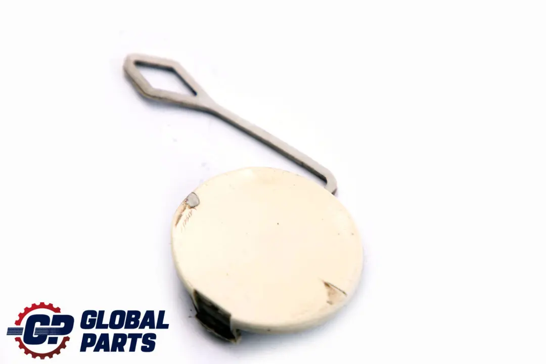 Bumper Towing Eye Cover Cap Trim Pepper White to BMW MINI Clubman R55 Rear with Part number 7167567 BMW MINI Clubman R55 Rear Bumper Towing Eye Cover Cap Trim Pepper White - SKU P0442796-PW - Part number 7167567