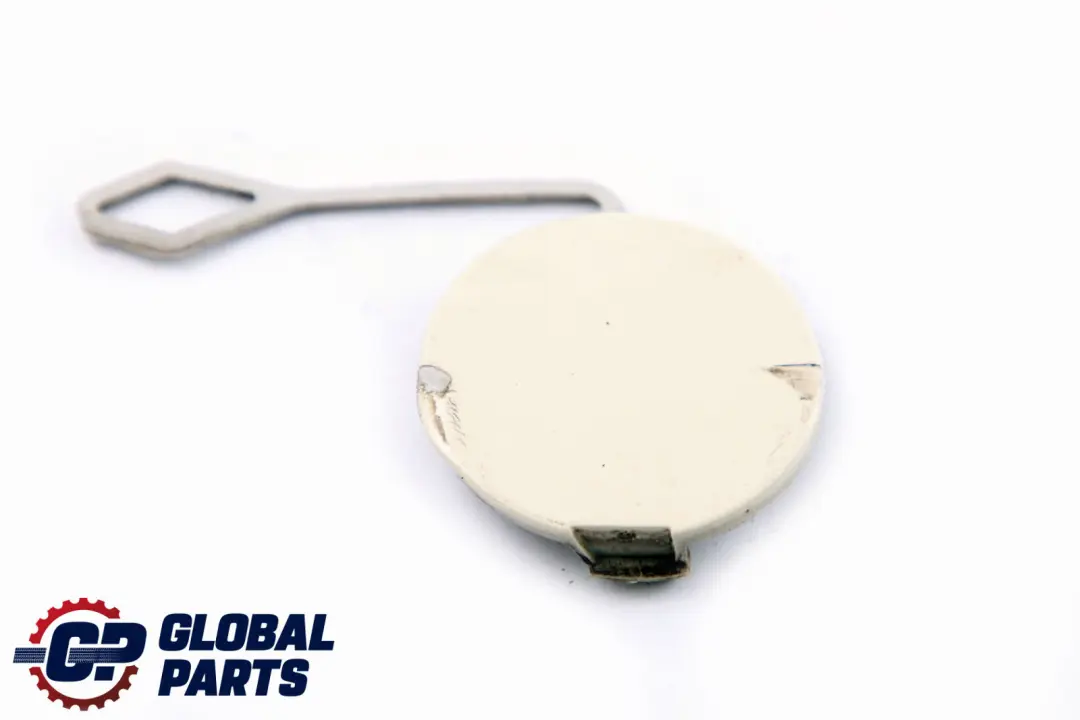 Bumper Towing Eye Cover Cap Trim Pepper White to BMW MINI Clubman R55 Rear with Part number 7167567 BMW MINI Clubman R55 Rear Bumper Towing Eye Cover Cap Trim Pepper White - SKU P0442796-PW - Part number 7167567