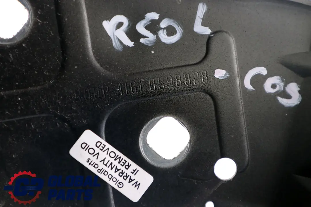 Left N/S Engine Hood Hinge Cosmosschwarz Metallic to Mini Cooper One R50 R52 R53 with Part number P0598828 Mini Cooper One R50 R52 R53 Left N/S Engine Hood Hinge Cosmosschwarz Metallic - SKU P0598828-COS - Part number P0598828