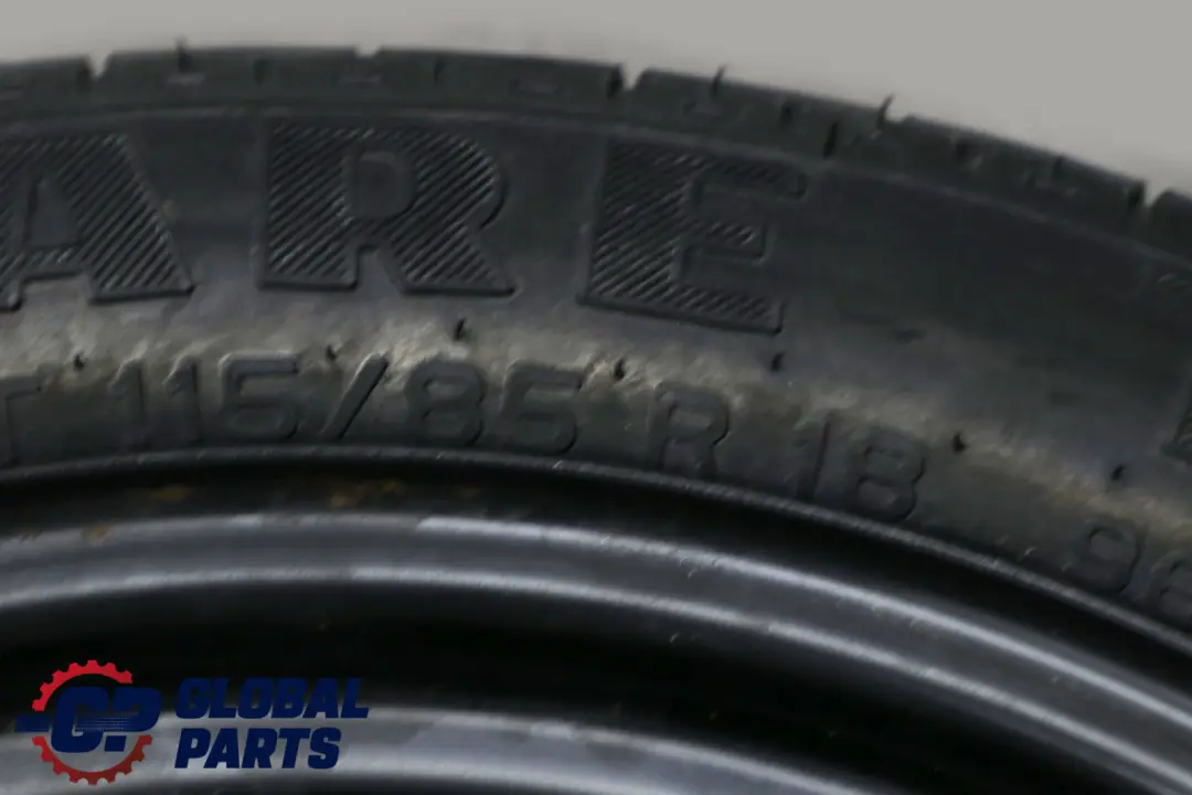 Jaguar Pirelli Notrad Ersatzrad Stahl Schwarz 115/85 R18 für mit Teilenummer Jaguar Pirelli Notrad Ersatzrad Stahl Schwarz 115/85 R18 - SKU Pirelli Spare Wheel - Teilenummer