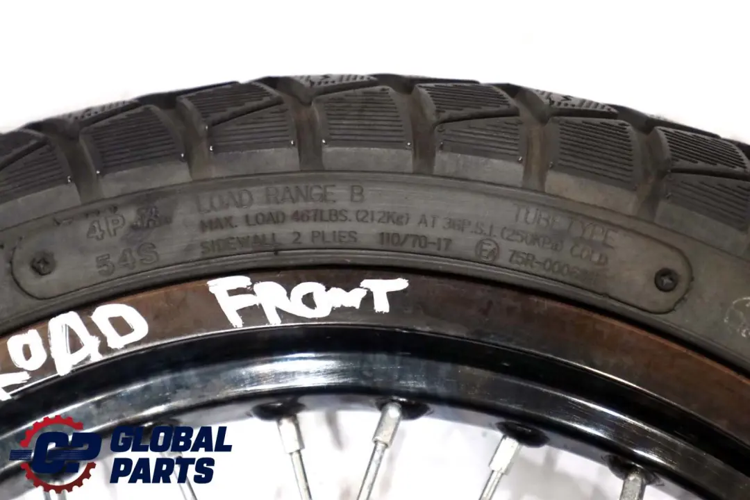 Tyre Spindle Brake Disc Hub to with Part number Qingqi QM 125 Front Wheel Tyre Spindle Brake Disc Hub - SKU Qingqi QM 125 Front Wheel - Part number Qingqi QM 125 Front Wheel