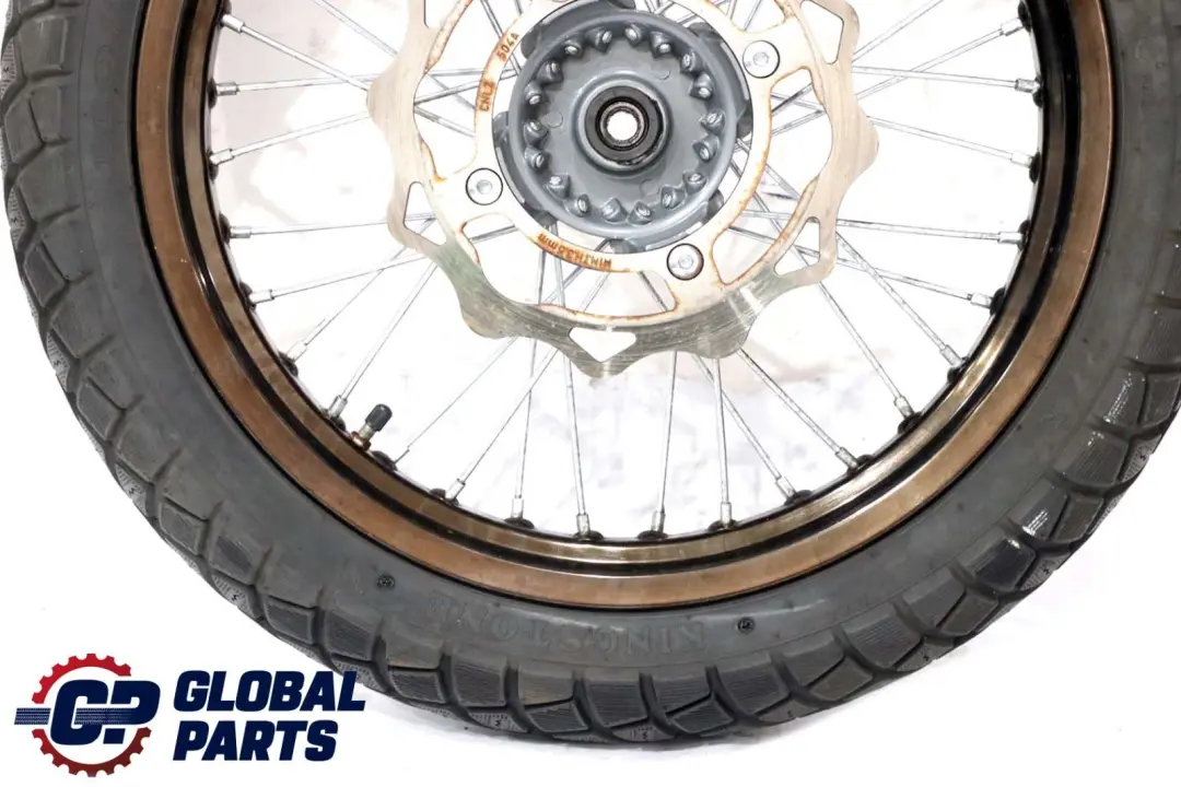  Tyre Spindle Brake Disc Hub - SKU Qingqi QM 125 Front Wheel - Part number Qingqi QM 125 Front Wheel