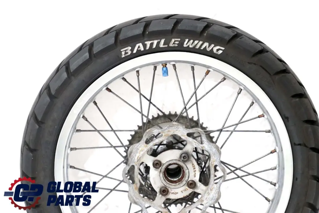  Tyre Spindle Brake Disc Hub Bridgestone Battle Wing - SKU Qingqi QM 125 Rear Wheel - Part number Qingqi QM 125 Rear Wheel
